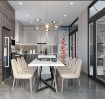 Thi công nội thất Căn hộ chung cư 2 tầng sang trọng