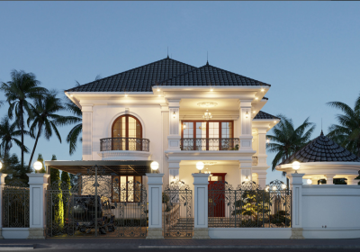 Biệt thự tân cổ điển, Biệt thự 2 tầng 1 mái