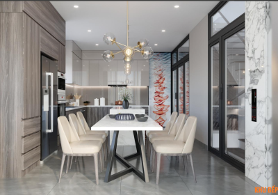 Thi công nội thất Căn hộ chung cư 2 tầng sang trọng
