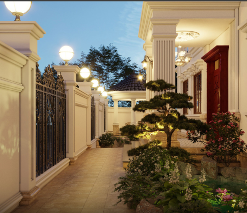 Biệt thự tân cổ điển, Biệt thự 2 tầng 1 mái