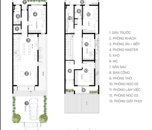 Nhà phố 2 tầng phong cách sống hiện đại, hài hòa với thiên nhiên.