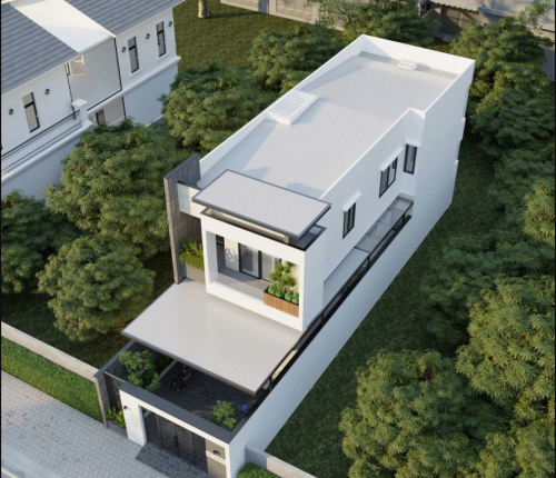 Nhà phố 2 tầng phong cách sống hiện đại, hài hòa với thiên nhiên.