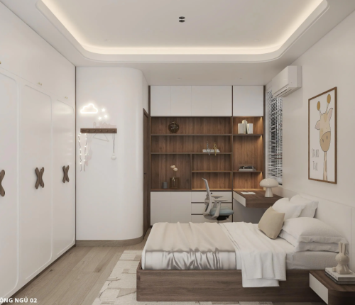 Nhà phố 2 tầng phong cách sống hiện đại, hài hòa với thiên nhiên.