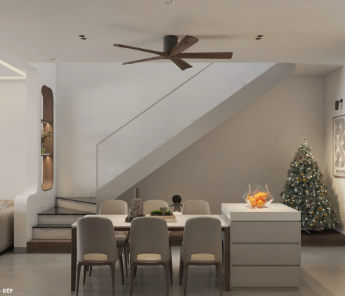 Nhà phố 2 tầng phong cách sống hiện đại, hài hòa với thiên nhiên.