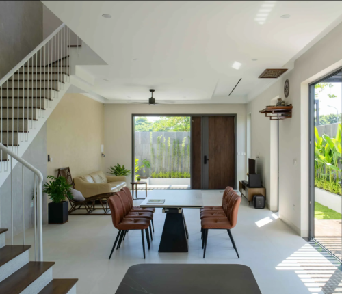 Thi công Nhà phố 2 tầng xanh thoáng