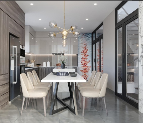 Thi công nội thất Căn hộ chung cư 2 tầng sang trọng